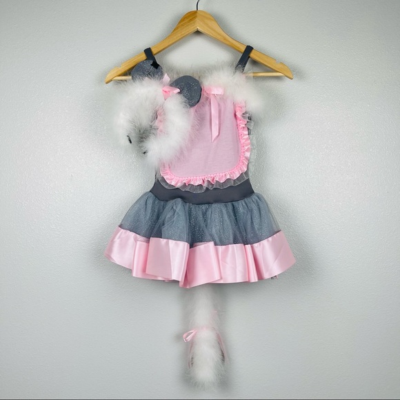 Handmade Other - Handmade Set of Mouse Costume for Little Girl Pink-Grey with Ears headband 🐭